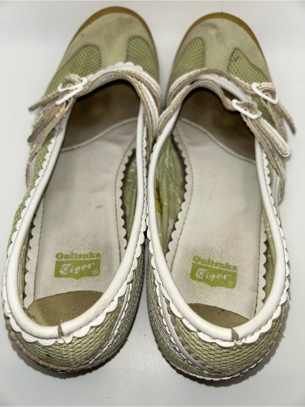 Onitsuka Tiger green and white sneaker Mary Jane’s size 40.5 - Picture 3 of 5